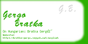 gergo bratka business card